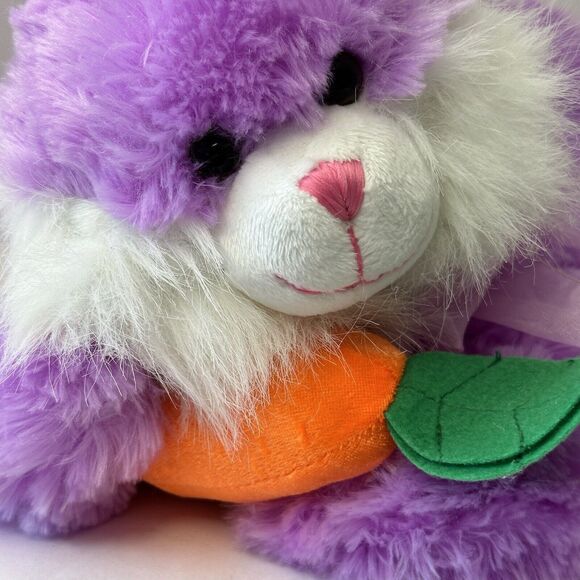 Chrisha Playful Plush, 12" Purple Stuffed Bunny Rabbit w/Carrot 2009 CLEAN - Picture 10 of 11